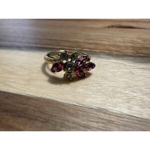 VTG Avon Faux Pink Tourmaline Ring Gold Tone Retro Costume Jewelry RING 7.5